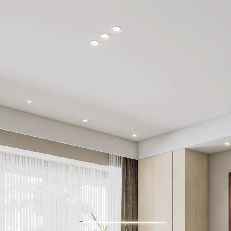 筒灯嵌入式家用过道灯7W客厅无主灯设计照明7.5开孔led吊顶天花灯