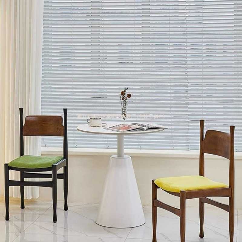 卓尚乾设计师款实木餐椅中古轻奢复古靠背椅现代简约家用法式北欧