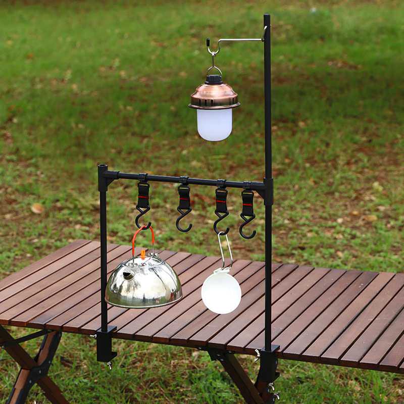 户外折叠桌面铝合金露营野餐烧烤餐具架子配件置物架桌边野营灯架