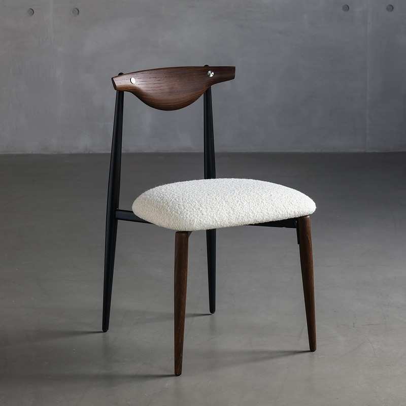 实木靠背椅简约餐椅家用卧室凳子休闲电脑椅书房办公学习铁艺椅子