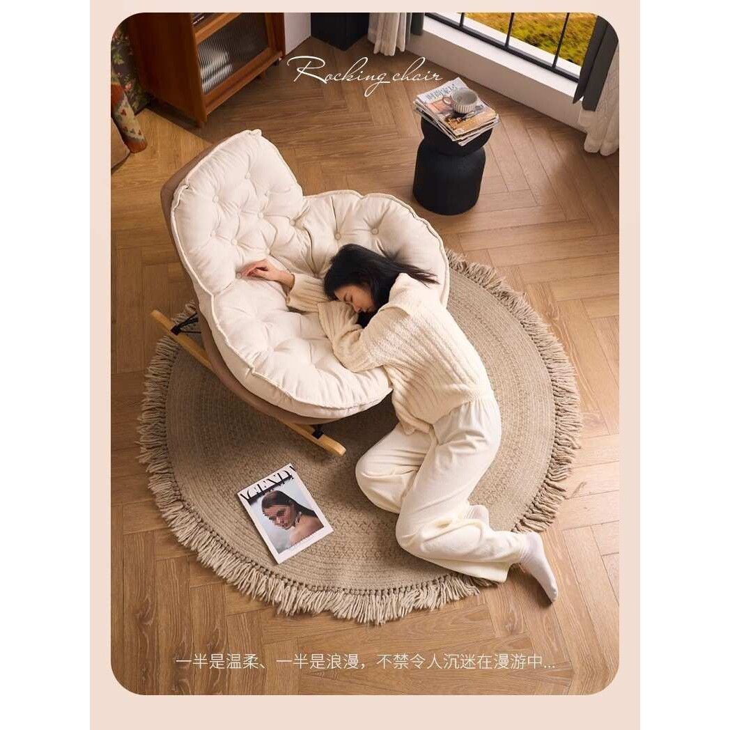 北欧摇摇椅躺椅懒人沙发阳台家用休闲懒人沙发大人轻奢单人企鹅椅