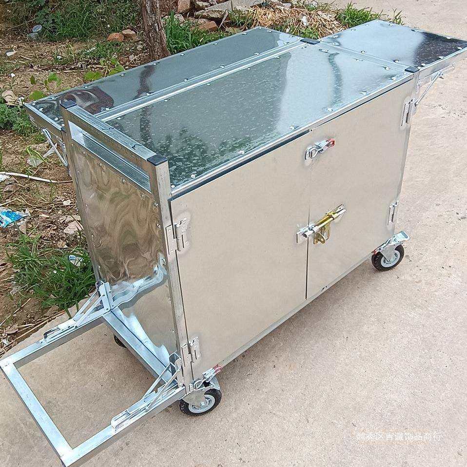 带门可折叠拆卸带轮金属承重摆摊地摊夜市多功能美食餐饮烧烤餐车