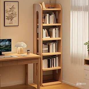 实木转角书柜储物柜落地书架一体置物架简易儿童家用收纳实木书架
