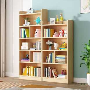 实木书架组合书柜客厅多层置物架办公储物柜落地简易学生儿童书柜