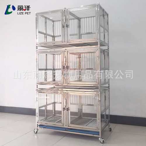 丽泽宠物展示笼子 3层6门大小笼位切换不锈钢框架宠物展示观赏笼