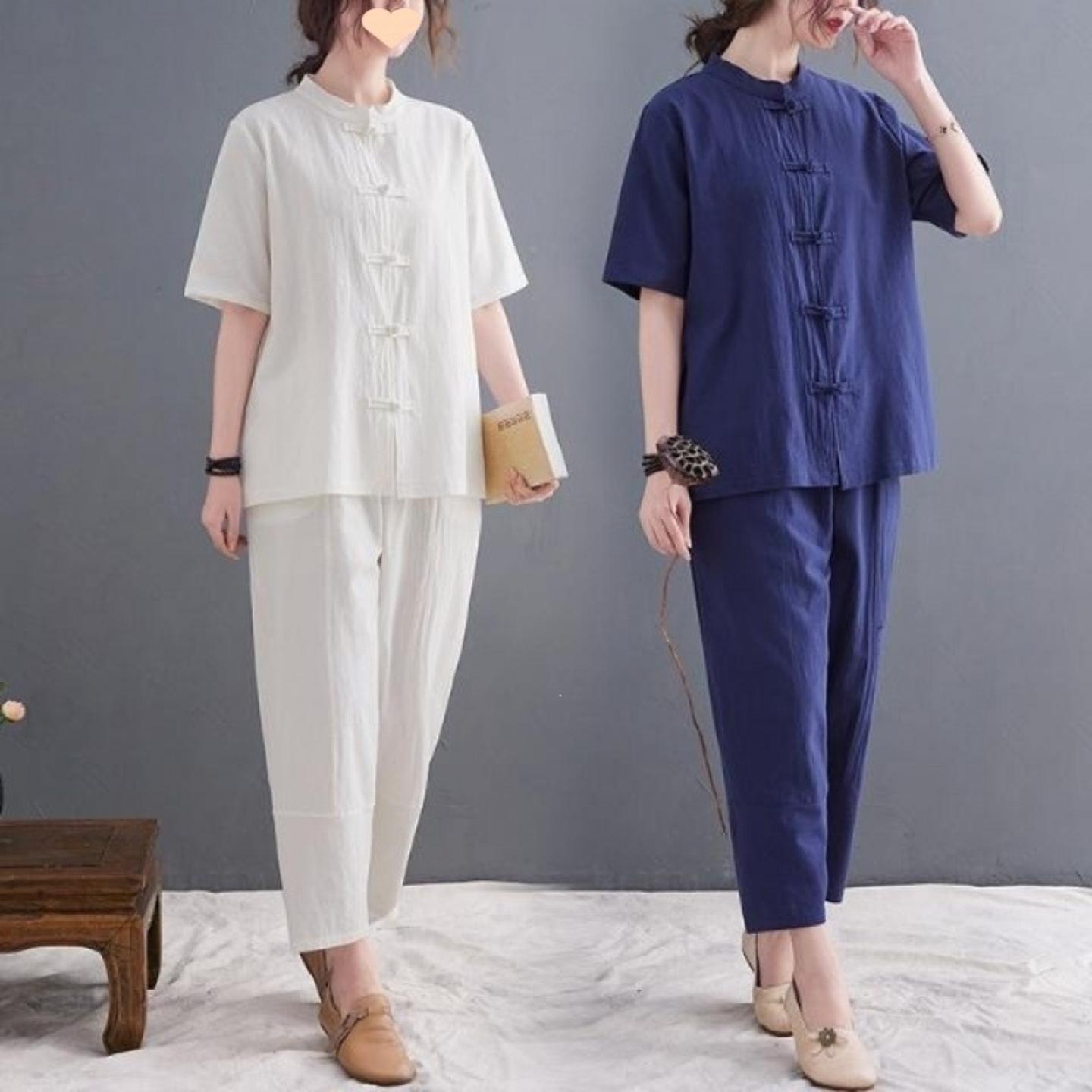 居士服女佛系衣服年轻款夏季禅意