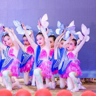 晓春飞蝶演出彩蝶少儿群舞梦蝶飞舞蝴蝶舞蹈道具六一道具春风戏蝶