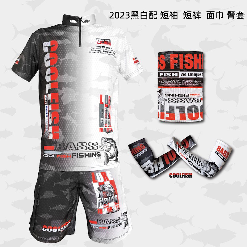 夏钓鱼服套装冰丝防晒透气速干户外垂钓比赛路亚矶钓海钓短袖短裤
