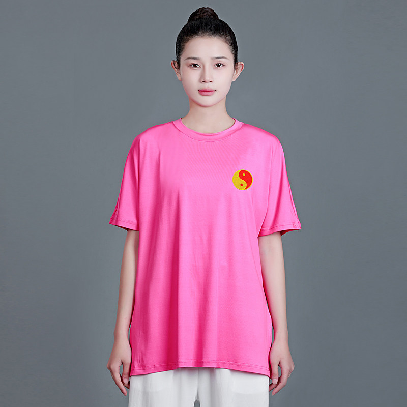 夏季太极服T恤太极拳团体表演短袖文化衫武术太极练功训练服定制