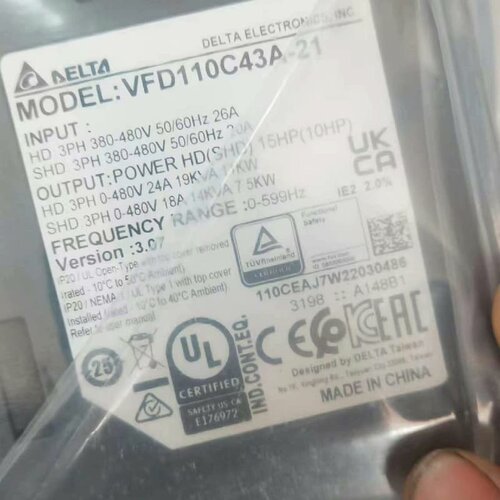 议价VFD110C43A-21台达变频器 11KW原装全新正品