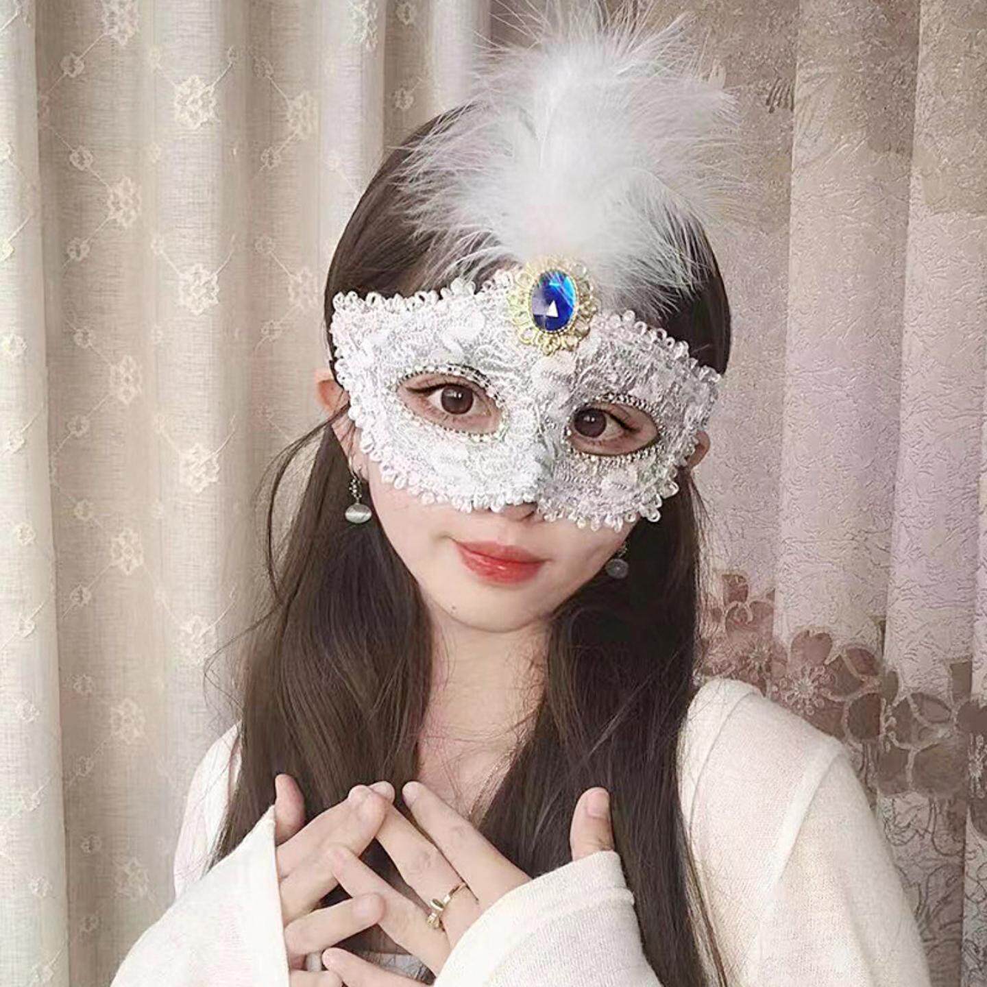 歆伈公主古风羽毛面具化妆舞会及