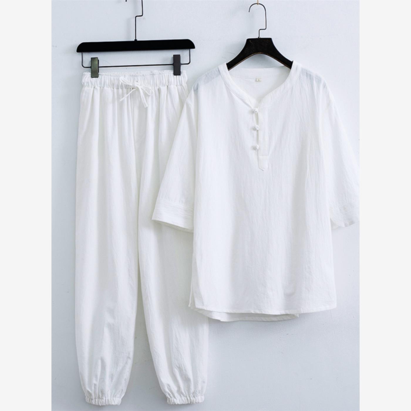 中国风禅服茶服居士服套装中式唐装古装男士汉服佛系古风和服男装