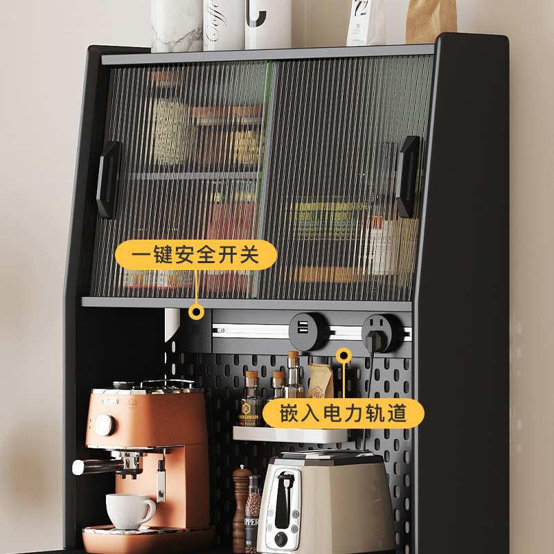 北欧实木餐边柜家用小户型靠墙不锈钢收纳茶水柜客厅多功能储物柜