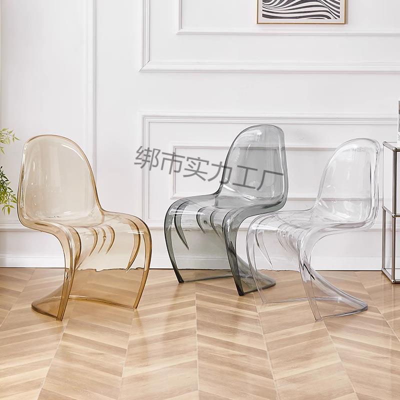 2025新款潘东椅艺术轻奢餐椅网红透明塑料椅子北欧家用现代简