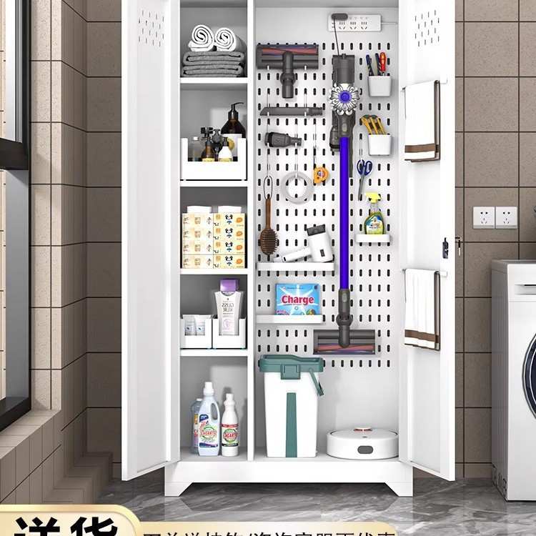 卫生清洁工具柜教室拖把扫帚杂物收纳柜厕所保洁柜不锈钢清洁柜