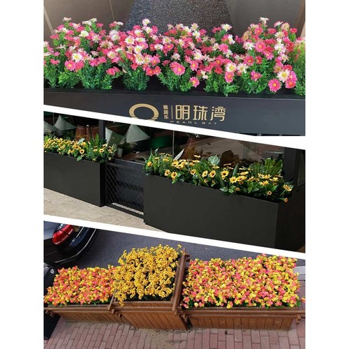 綠植假花绿植装饰花箱花槽售楼部餐厅隔断套装娟花长栅栏插花
