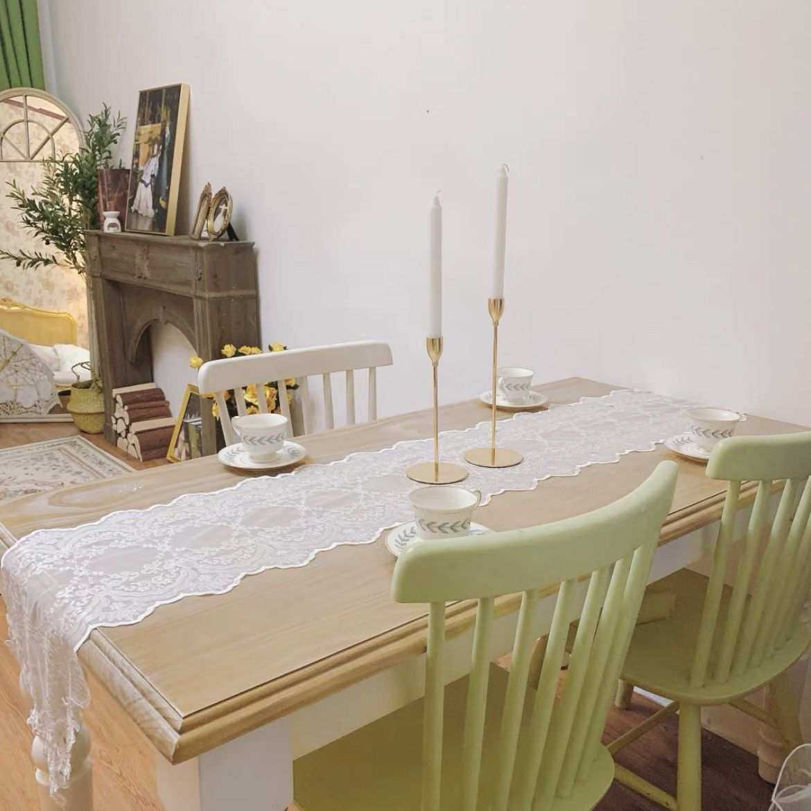 美式乡村餐桌组合实木桌复古做旧拉丝松木餐桌茶几餐厅简约长方桌