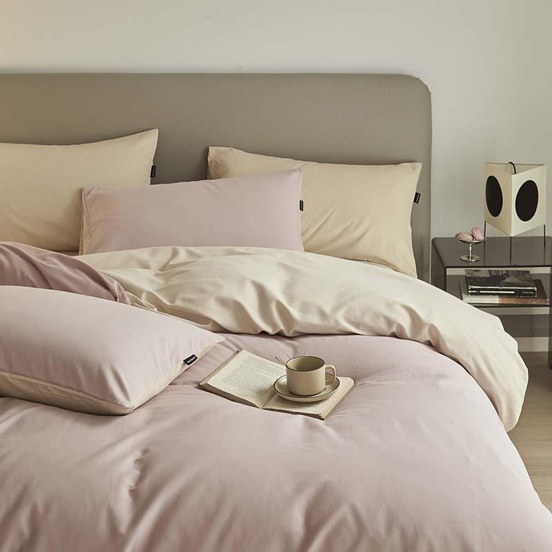 A类高级100S长绒棉磨毛四件套秋冬纯色全棉纯棉床单被套床上用品