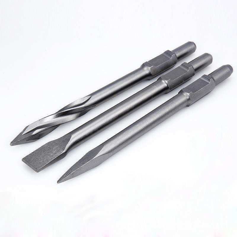 六角柄凿子尖凿扁凿镐头镐尖GSH16用GSH27用尖风镐扁凿镐头镐尖