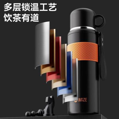 K*全钢保温杯大容量2025新款316不锈钢男款茶水分离1000ml便携水