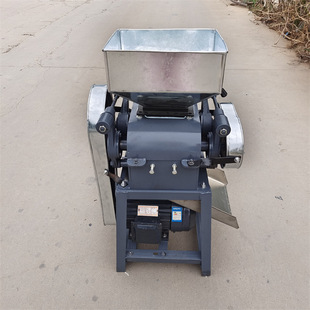 粮食挤扁机 厚薄可调豆扁机 小型家用电对辊式 黄豆挤扁机