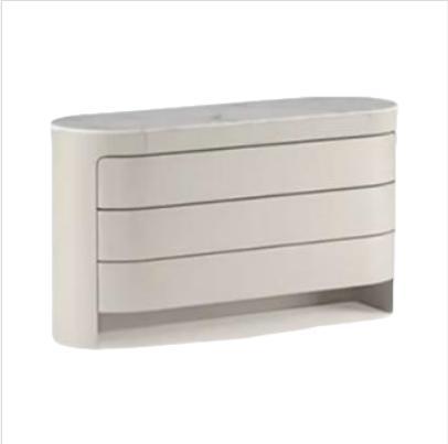 意式轻奢三斗柜简约现代天然大理石卧室储物柜客厅玄关收纳柜实木