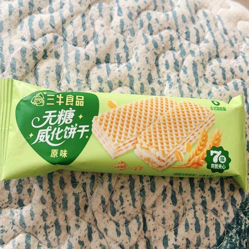 上海三牛无糖威化饼干无蔗糖独立包装儿童解馋小零食散装