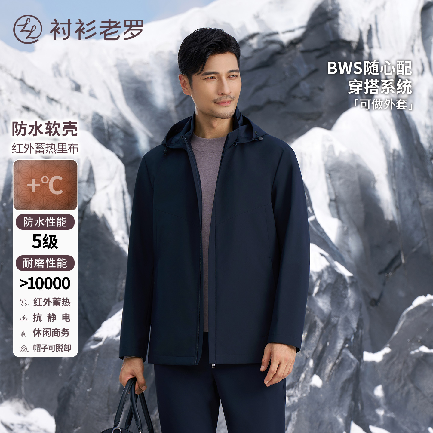 衬衫老罗[御风一号]2025年秋季男户外防风连帽夹克外套257F1J532N