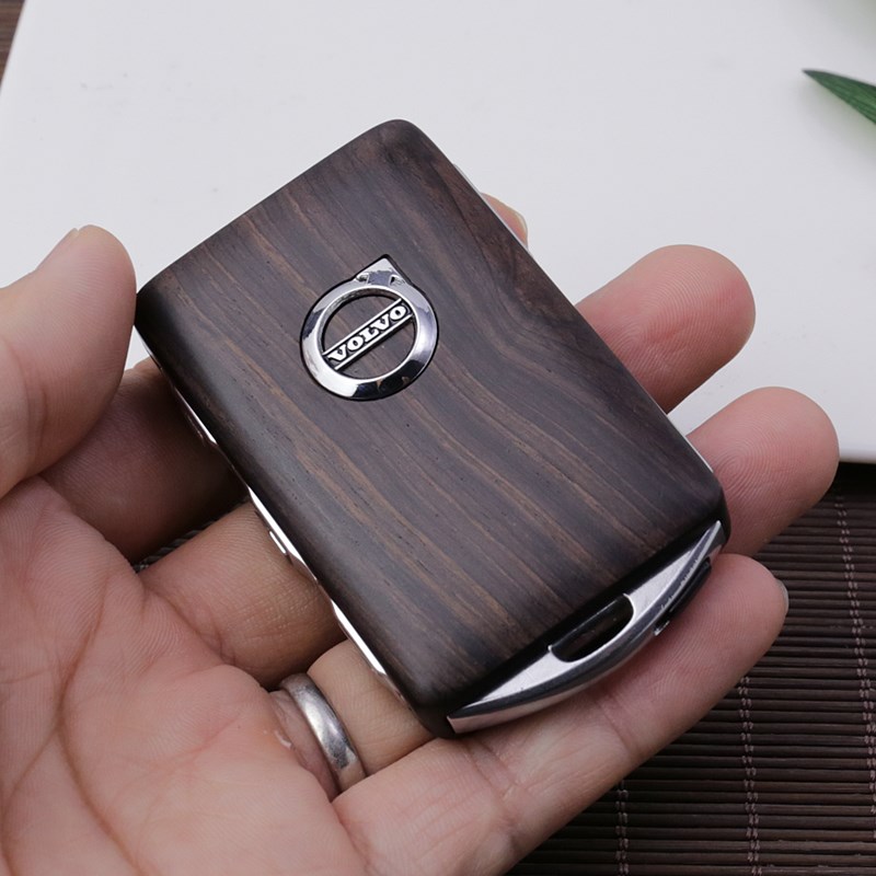 适用于沃尔沃钥匙壳XC90专用XC40XC60改装S6O0S90改装胡桃木钥匙