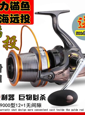 舒牧9000型金属斜口杯远投轮渔轮鱼线轮锚竿O锚鱼轮抛杆鱼轮海杆