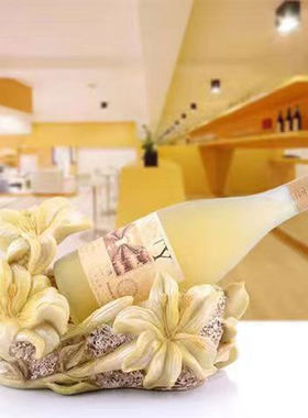 中式欧式百合g花酒架摆件家居饰品客厅玄关桌面酒柜摆设软装装饰