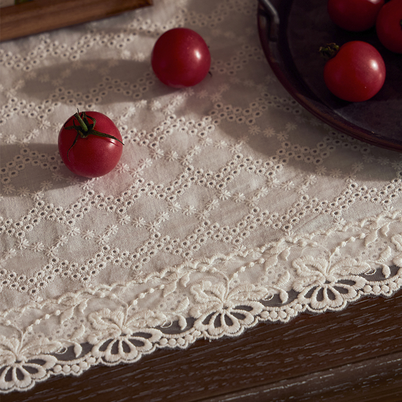 美式田园茶几蕾丝桌n旗长条形ins桌布轻奢梳妆台布电视柜边柜床旗