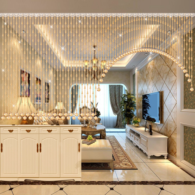 珠帘隔断帘d卧室门帘水晶帘子客厅屏风家用葫芦玄关吊帘珠链免打