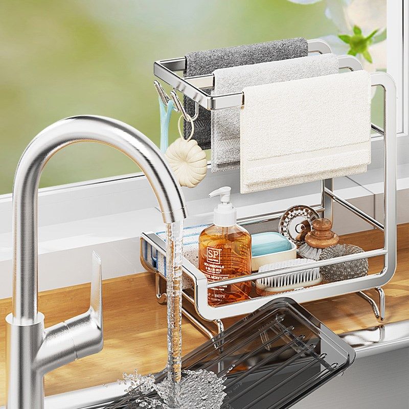 厨房抹布架304不锈钢壁挂免打孔C懒人极窄台面上墙晾毛巾架专用架,厨房/烹饪用具,抹布架/厨房清洁收纳架,淘宝优惠券,粉丝福利购,淘宝优惠卷