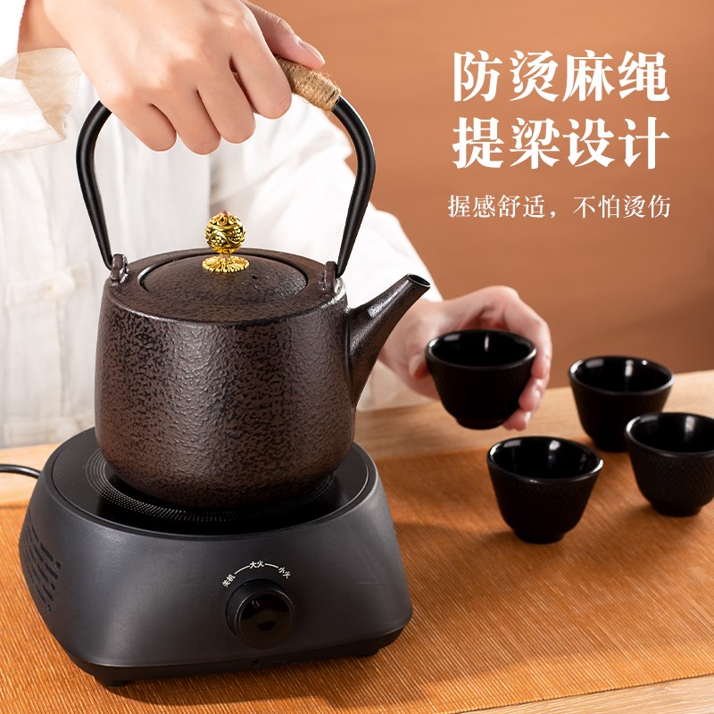 茶壶泡茶家用电h陶炉煮茶壶烧水壶泡茶专用碳火炉铸铁茶壶围炉煮