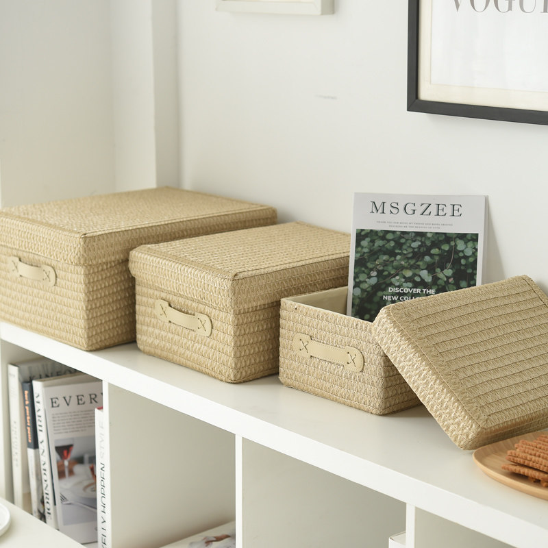日式收纳盒布艺收纳筐带盖藤w草编织零食内衣物衣柜整理储物收纳,收纳整理,收纳箱,淘宝优惠券,粉丝福利购,淘宝优惠卷