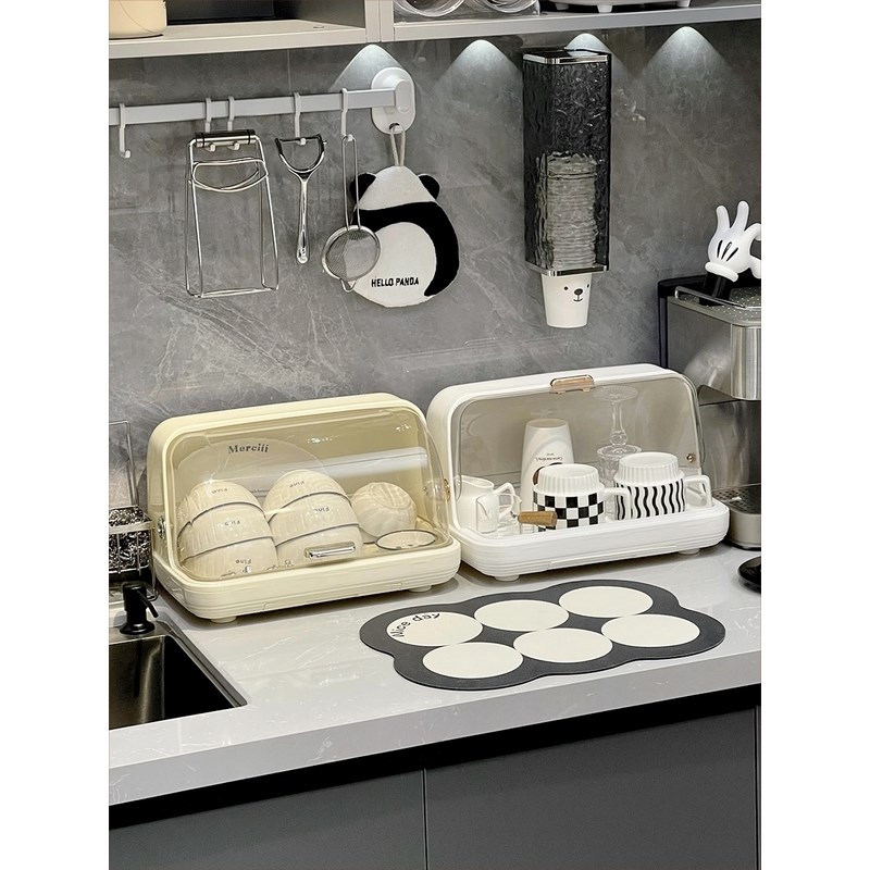 碗筷收纳盒碗碟收k纳架厨房家用碗架多功能沥水置物架防尘台式碗