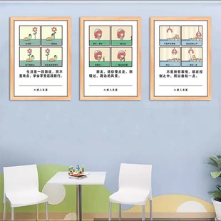心理健康知识挂图k文化墙贴画解减压疏导漫画咨询室布置挂画装饰
