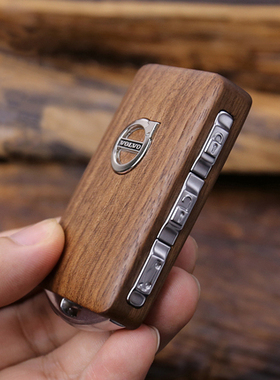 适用于沃尔沃S60钥匙套S90胡桃木XC40新IXC60改装钥匙壳木非包套