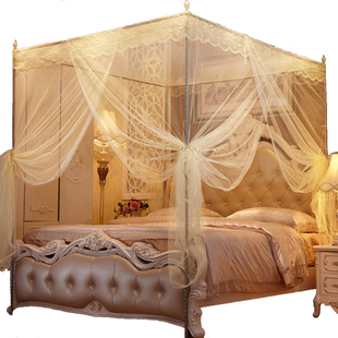 顺丰包邮三开门不锈钢蚊帐宫廷1.5/1E.8/2m米床单双人家用落地蚊