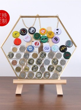生肖纪念币展示框啤酒盖硬币收纳C盒玄关酒柜装饰新房摆件玻璃相