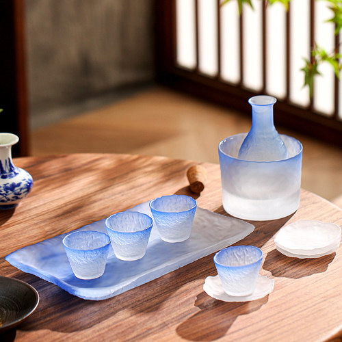 围炉冰茶工具蔚蓝清m酒酒具套装日式小酒杯白酒家用分酒器玻璃酒