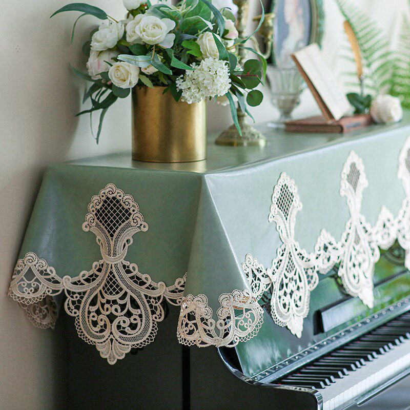 欧式钢琴罩防水防油油蜡皮高档轻奢钢琴防尘罩Q盖布电子钢琴凳套