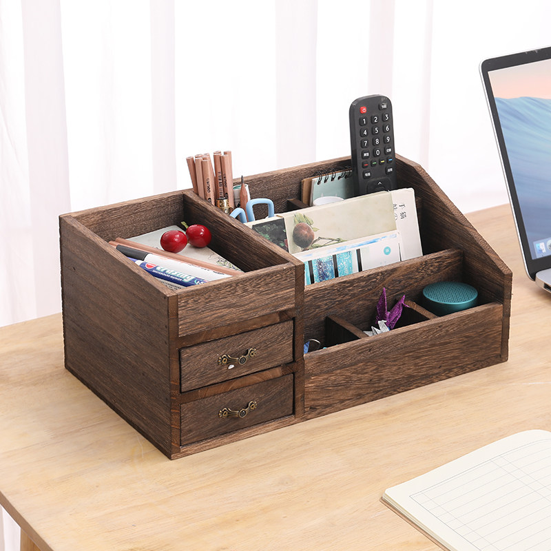 实木梳妆台化妆品置物o架桌面抽屉式收纳盒学生文具笔筒办公整理,收纳整理,桌面收纳盒,淘宝优惠券,粉丝福利购,淘宝优惠卷