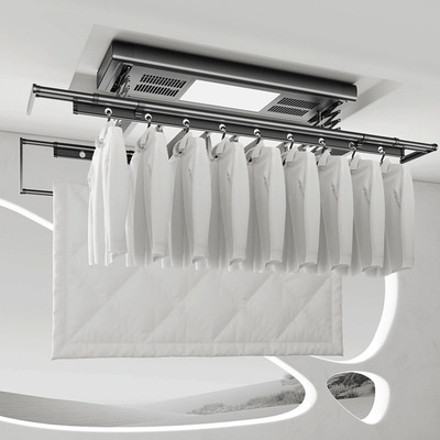 小尺寸电动晾衣架智能遥控升x降横向侧装迷你小户型一米内晾衣机