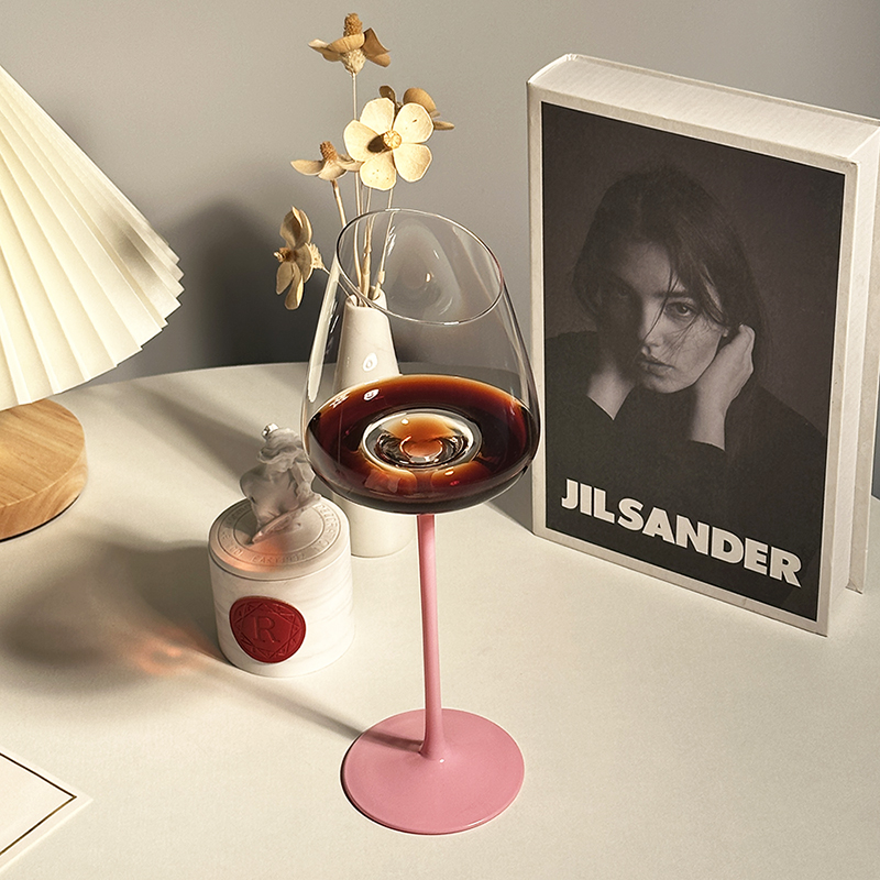 克拉粉高级感e法式高脚杯轻奢女士高颜值红酒杯礼盒甜酒杯子新婚