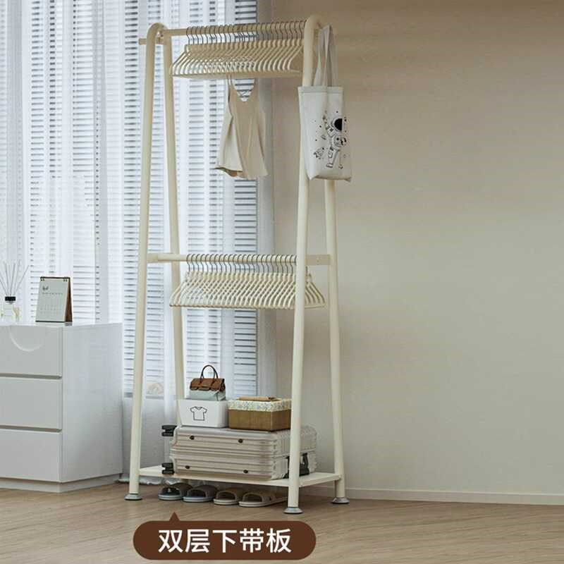 双层衣架落地卧室简易立s式高颜值衣帽架阳台家用客厅晾晒衣杆架