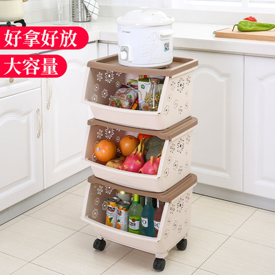 厨房置物架家用塑料放蔬菜收纳y架收纳筐厨房用品收纳菜篮子置物