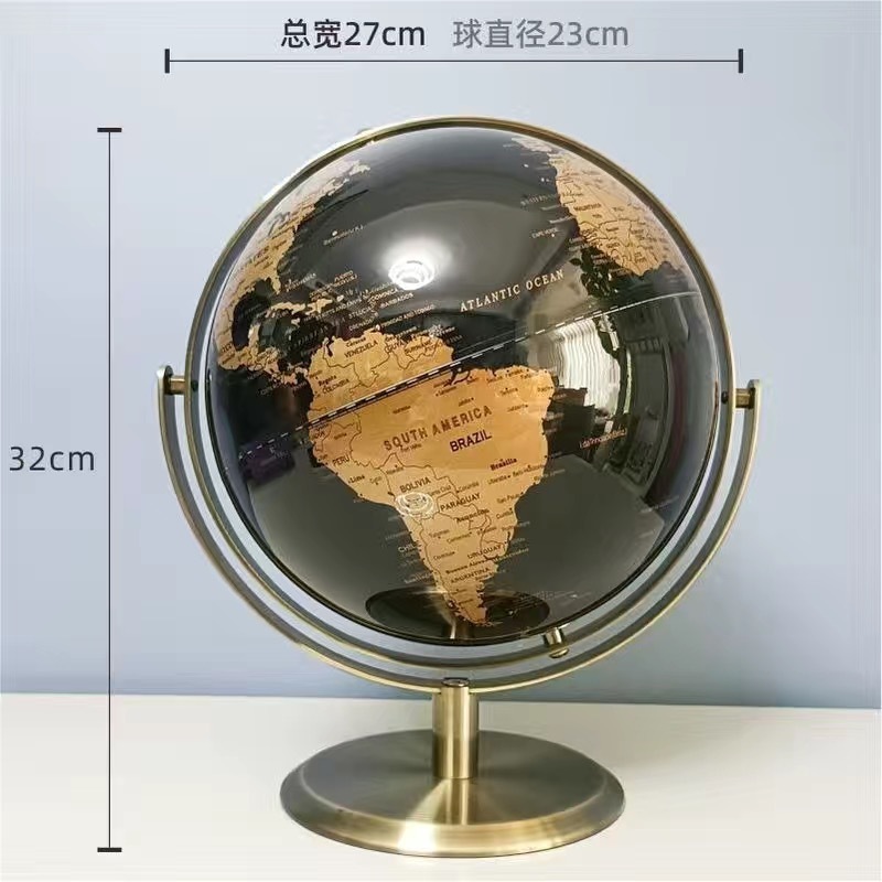 创意透明地球仪摆件轻奢高档客厅办公室玄关装P饰大摆件酒柜装饰