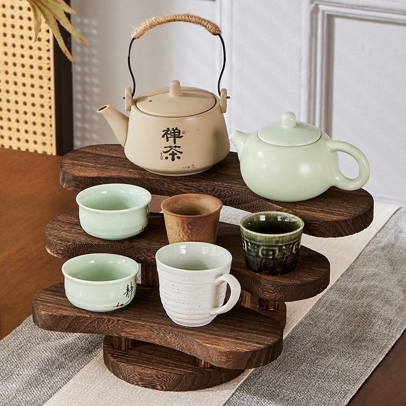 实木置物架桌面茶杯茶壶化妆品展示架收纳L摆放阶梯手办首饰博古,餐饮具,茶道/零配,淘宝优惠券,粉丝福利购,淘宝优惠卷